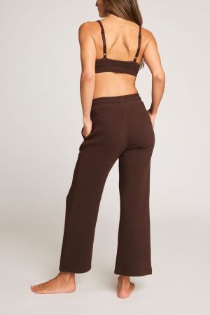 Waffle Knit Cropped Track Pant