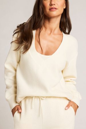 Waffle Knit Deep V